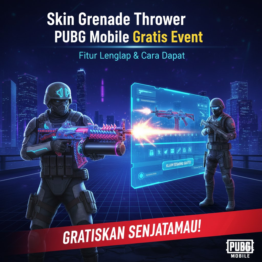Skin Grenade Thrower PUBG Mobile Gratis: Event Winter Fury 2025