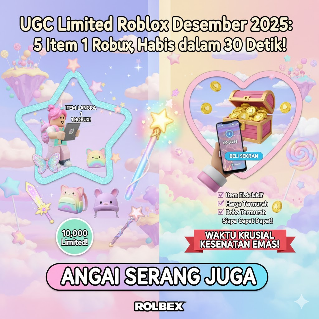 UGC Limited Roblox Desember 2025: 5 Item 1 Robux, Habis dalam 30 Detik!