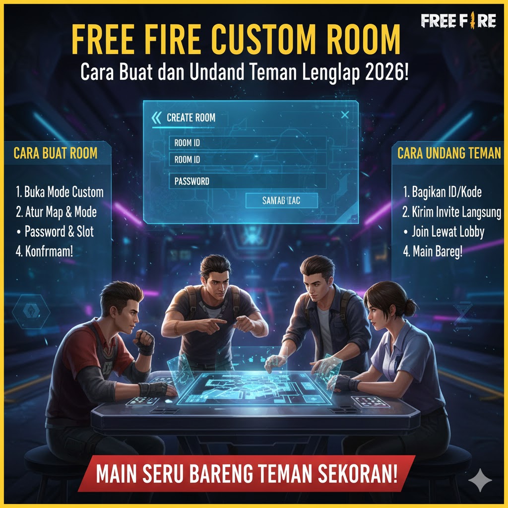 Free Fire Custom Room: Cara Buat dan Undang Teman Lengkap 2026!