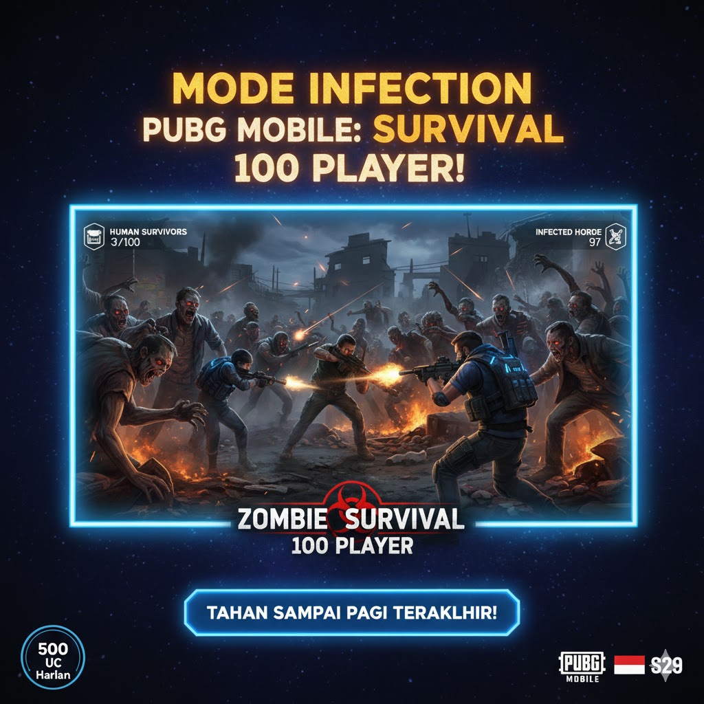 Mode Infection PUBG Mobile: Zombie Survival 100 Player!
