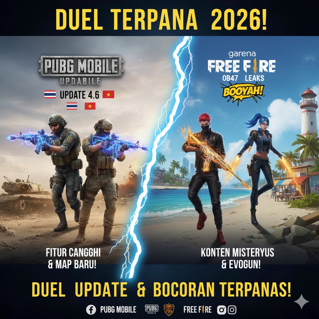 Update PUBG Mobile 4.6 vs Free Fire OB47 Leaks