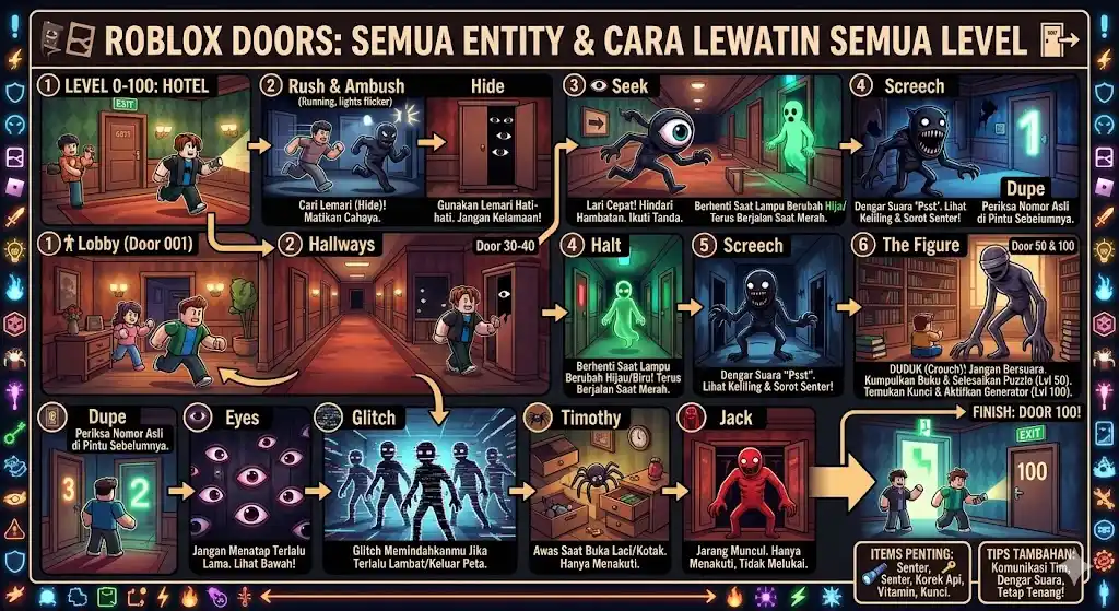 Roblox Doors – Semua Entity & Cara Lewatin Semua Level